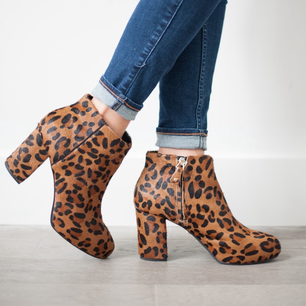 Top Shop leopard print booties